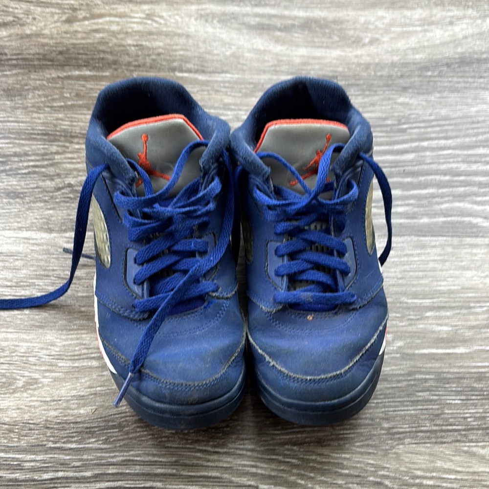 Jordan Blue Sneakers with Suede Finish and Padded Tongue